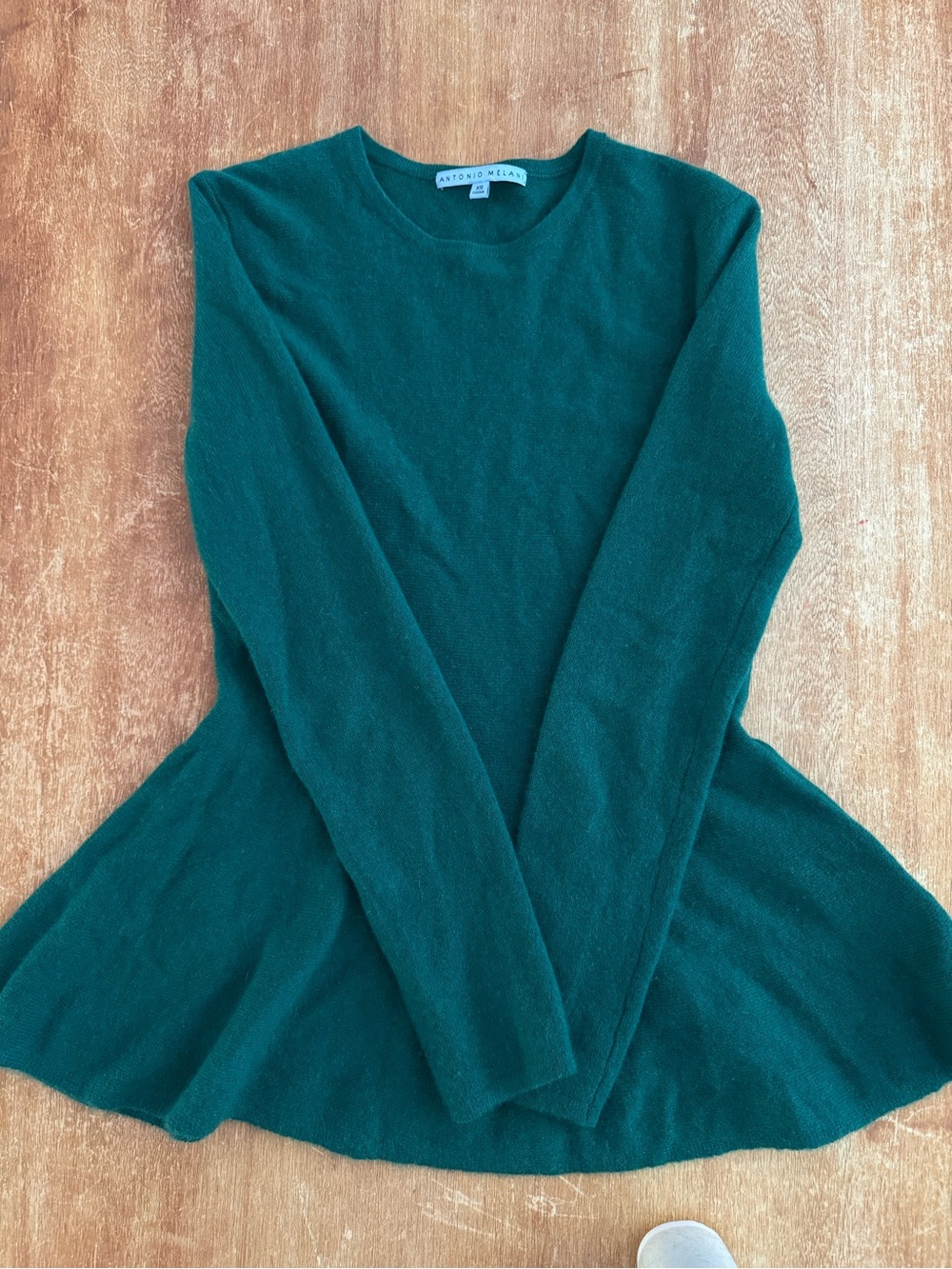 Antonio Melani Green 100% Cashmere Long-Sleeve Sweater